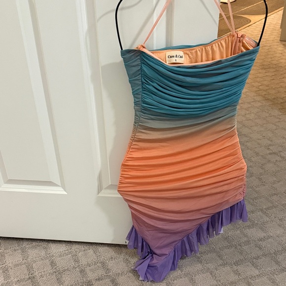 Princess Polly Blue and Orange Strapless Mini Dress - Picture 3 of 3